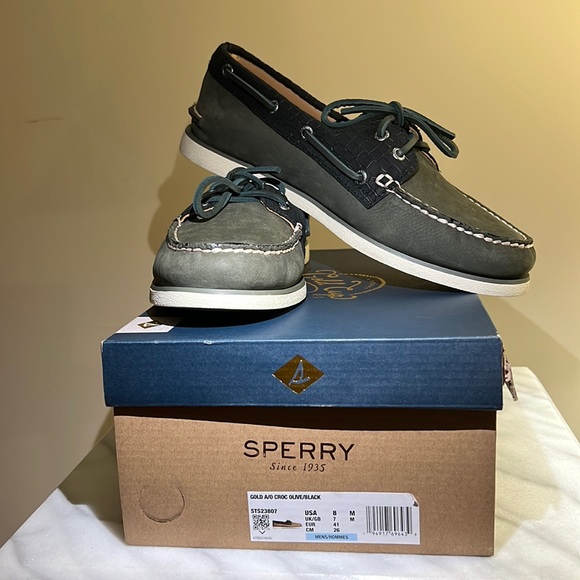 SPERRY - Gold A/O CROC OLIVE/BLACK (NEW) - Picture 5 of 5